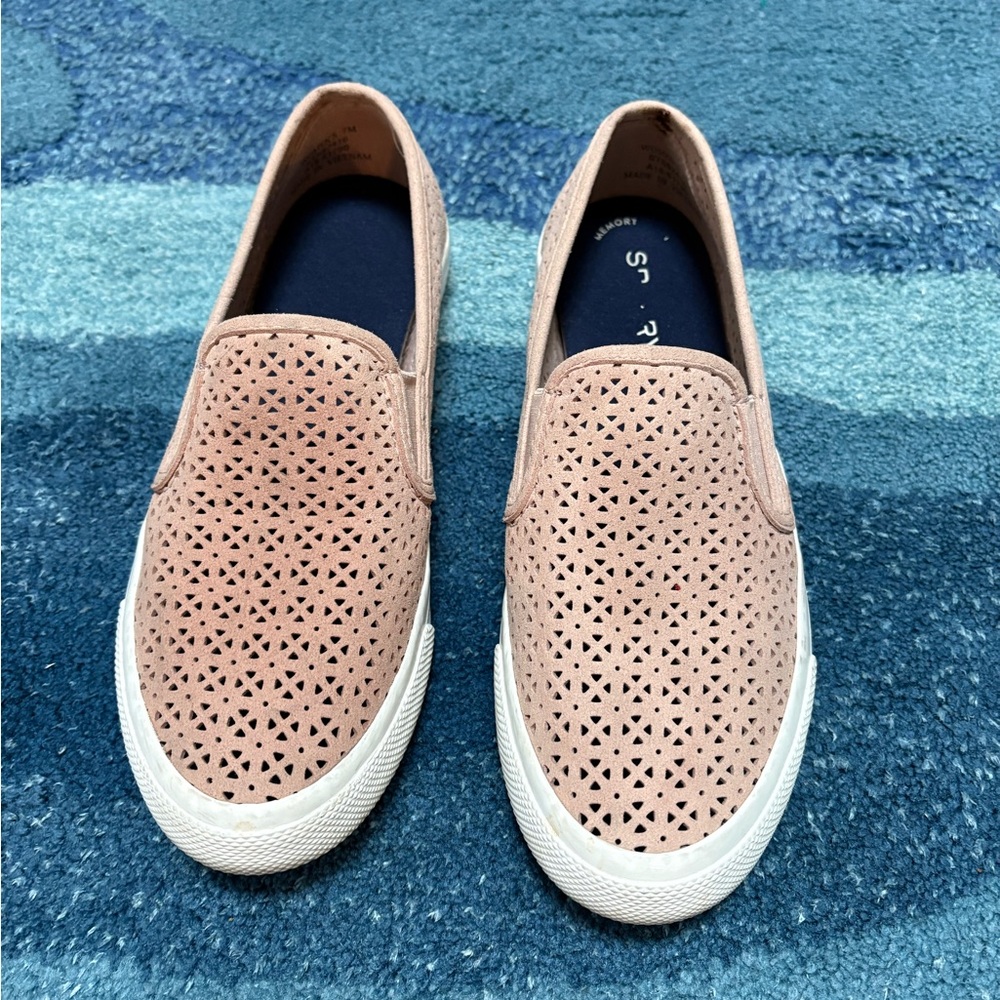 Sperry Leather Blush Slip Ons, Women’s Sz 7